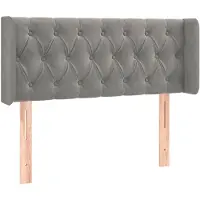 vidaXL Tête de lit avec oreilles gris clair 103x16x78/88 cm velours