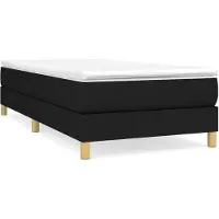 vidaXL Lit boxspring avec matelas noir 100x200 cm tissu