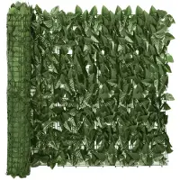 vidaXL Écran de balcon avec feuilles vert foncé 600x75 cm