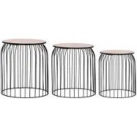vidaXL Tables basses, lot de 3, noir