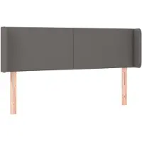 vidaXL Tête de lit avec oreilles Gris 147x16x78/88 cm Similicuir