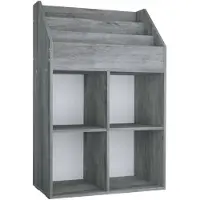 vidaXL Bibliothèque pour enfants gris béton 71x30x114 cm panneau de particules