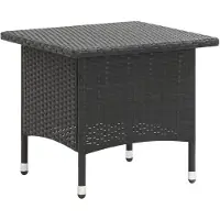 vidaXL Table d'appoint noire 50x50x47 cm Poly rotin