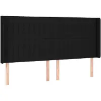 vidaXL Tête de lit avec oreilles noir 163x16x118/128 cm Tissu