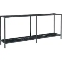 vidaXL Table console Noir 180x35x75,5 cm Verre trempé