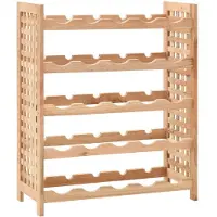 vidaXL Casier à bouteilles pour 25 bouteilles Bois de noyer 63x25x73cm