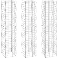 vidaXL Gabion lits surélevés 3 pcs 30x30x150 cm fer