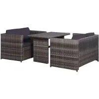 vidaXL Ensemble de canapés de jardin 11 pièces Poly rotin gris