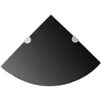 vidaXL Étagère de coin avec supports chromés Verre Noir 25 x 25 cm