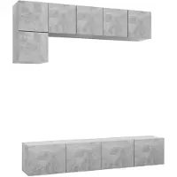 vidaXL 5 Piece TV Cabinet Set Concrete Grey Engineered Wood
