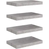 vidaXL Étagères murales flottantes 4 pcs gris béton 40x23x3,8 cm MDF