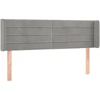 vidaXL Tête de lit avec oreilles gris clair 147x16x78/88 cm velours