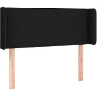 vidaXL Tête de lit avec oreilles noir 93x16x78/88 cm Tissu