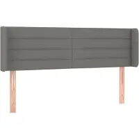 vidaXL Tête de lit avec oreilles Gris foncé 147x16x78/88 cm Tissu