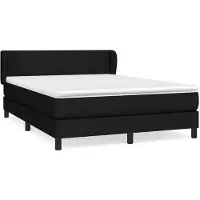 vidaXL Lit boxspring avec matelas noir 140x200 cm Tissu