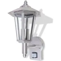 vidaXL Lampe murale d'extérieur Lanterne verticale en acier inoxydable avec capteur de mouvement