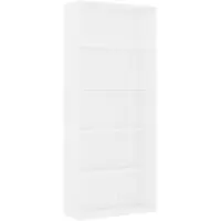 vidaXL Bibliothèque à 5 niveaux Blanc 80x30x189 cm Bois d'ingénierie