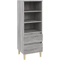 vidaXL Highboard Gris Sonoma 40x36x110 cm Matériau dérivé du bois