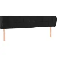 vidaXL Tête de lit avec oreilles Noir 183x23x78/88 cm Velours