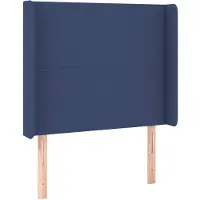vidaXL Tête de lit avec oreilles bleu 103x16x118/128 cm Tissu