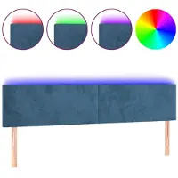 vidaXL Tête de lit LED bleu foncé 200x5x78/88 cm velours