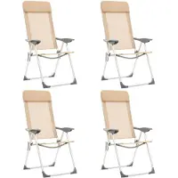 vidaXL Chaises de camping pliantes 4 pcs. Aluminium Crème