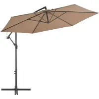 vidaXL Parapluie avec mât en aluminium 300 cm Taupe