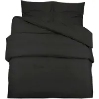 vidaXL Ensemble de literie noir 140x200 cm coton