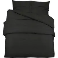 vidaXL Ensemble de literie noir 135x200 cm coton