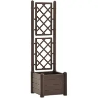 vidaXL Jardinière avec treillis 43x43x142 cm PP Moka