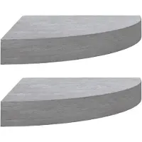 vidaXL Étagères d'angle murales 2 pcs Gris béton 25x25x3,8 cm MDF