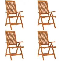 vidaXL Chaises de jardin pliantes 4 pcs. Bois massif d'eucalyptus
