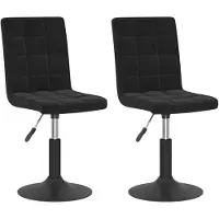 vidaXL Chaise de salle à manger 2 pcs. Pivotantes Noir Velours
