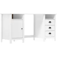 vidaXL Bureau Hill blanc 150x50x74 cm pin massif