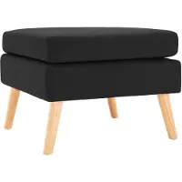 vidaXL Repose-pied Noir Tissu