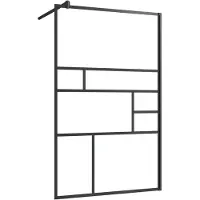 vidaXL begehete Duschwand 100x195 cm ESG-Glas transparent und schwarz