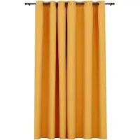 vidaXL Rideau occultant Aspect de lin avec œillets Jaune 290x245 cm