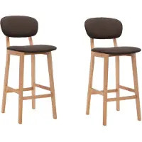 vidaXL Tabouret de bar 2 pcs tissu marron