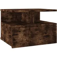 vidaXL Table de chevet flottante Chêne fumé 40x31x27cm Bois ingénierie
