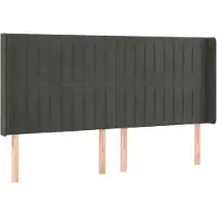 vidaXL Tête de lit avec oreilles gris foncé 163x16x118/128 cm velours