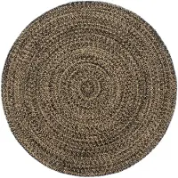 vidaXL Tapis fait à la main Jute Noir et marron 240 cm