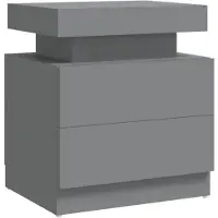 vidaXL Table de chevet Gris 45x35x52 cm Bois d'ingénierie