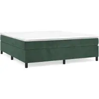 vidaXL Lit boxspring avec matelas vert foncé 160x200 cm velours