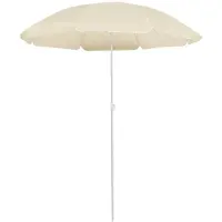 vidaXL Parasol avec mât en acier couleur sable 180 cm