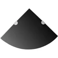 vidaXL Étagères d'angle 2 pcs et supports chromés Verre Noir 25x25 cm