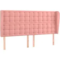 vidaXL Tête de lit avec oreilles rose 203x23x118/128 cm velours