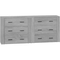 vidaXL Sideboards 2 pcs. Gris Sonoma Matériau dérivé du bois