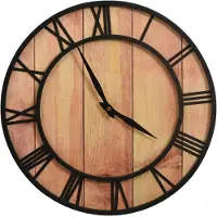 vidaXL Horloge murale 39 cm brun et noir MDF et fer