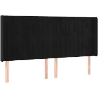 vidaXL Tête de lit avec oreilles noir 163x16x118/128 cm velours