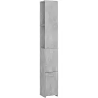 vidaXL Armoire de salle de bain gris béton 25x26,5x170 cm Bois composite